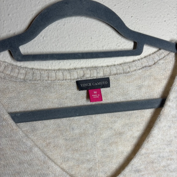 Vince Camuto Light Beige V-Neck Sweater - Picture 2 of 5